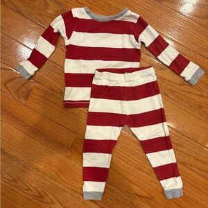 Burt's Bees Kids Pajama Set in Red and White Stripes